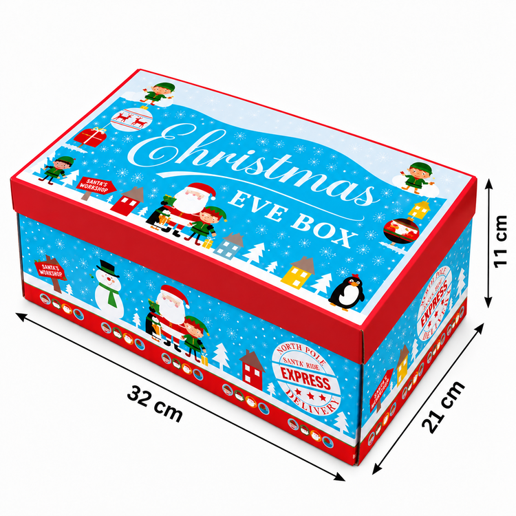 Christmas Eve Boxes Xmas Gift Box Empty Festive Hamper Kids Treats 1-12 Packs