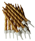 Cake Candles Pack of 12 with Holders 7.5cm Birthday Party Pack Topper Decoration