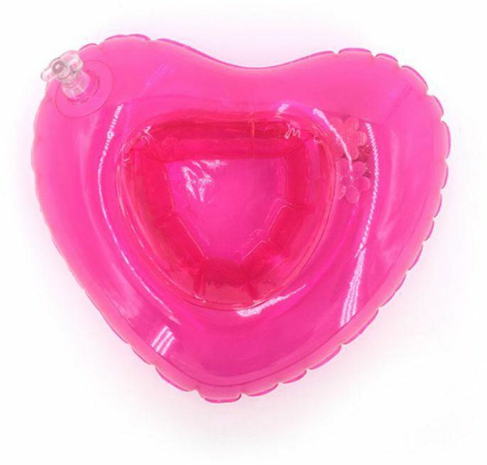 Inflatable Love Heart Cup Holder Pink Float Valentine Hot Tub Bath Swimming Pool