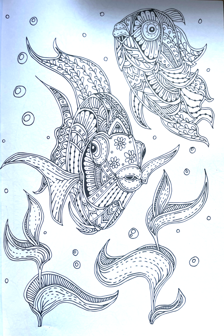 Sealife Colouring Book A4 - Adult Anti Stress 48 Page Book Relaxing Sea Animals