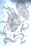 Sealife Colouring Book A4 - Adult Anti Stress 48 Page Book Relaxing Sea Animals