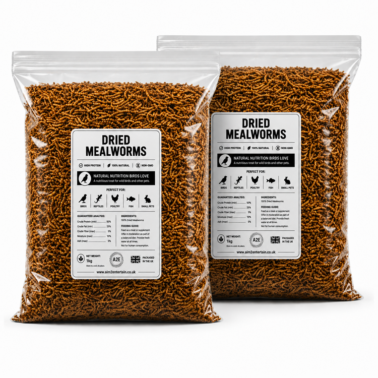 Dried Mealworms Premium Wild Bird Food High Protein Garden Bird Treat Natural