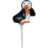 Penguin Christmas Cake Topper Pack of 12 Yule Log Cupcake Mini Xmas Decoration