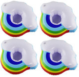 4x Inflatable Rainbow Drink Holders Cup Float Hot Tub Swimming Pool Party Bath