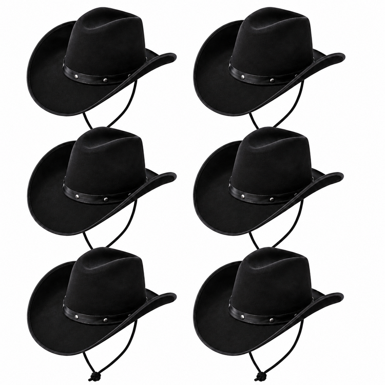 Black Cowboy Hat Western Fancy Dress Party Festival Cowboy Cowgirl Accessory