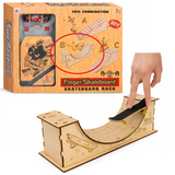 Finger Skateboard & Halfpipe Ramp Set Mini DIY Wood Skate Park Fingerboard Gift