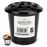 Memorial Grave Vase Pack of 4 Black with Lids For Fresh Artificial Flowers Pot