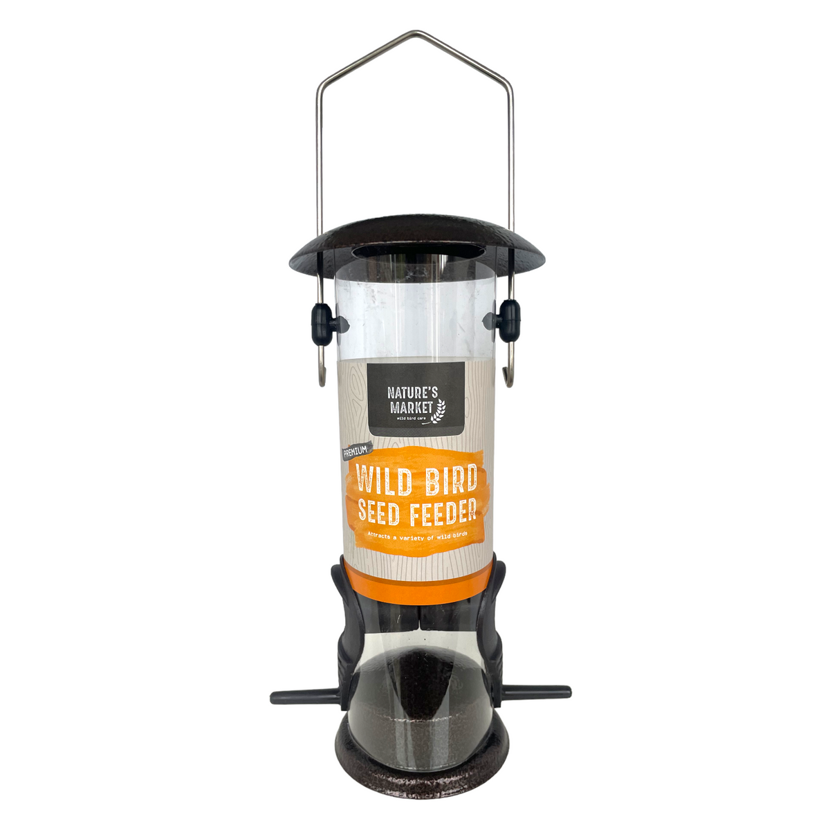 Bird Seed Feeder pack of 2 Hanging Wild Garden Food Feed Station Brown Gift Idea
