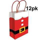 Christmas Gift Bags 12 x Santa Red Paper Party Loot Bag With Handles Recyclable