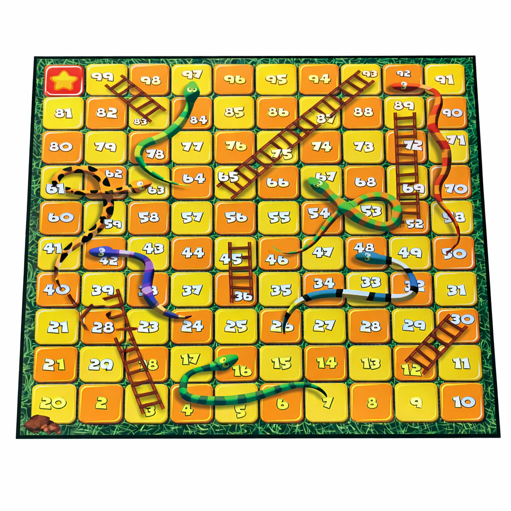 Snakes and Ladders Family Board Game Classic Kids Fun Party Game 2-6 Players