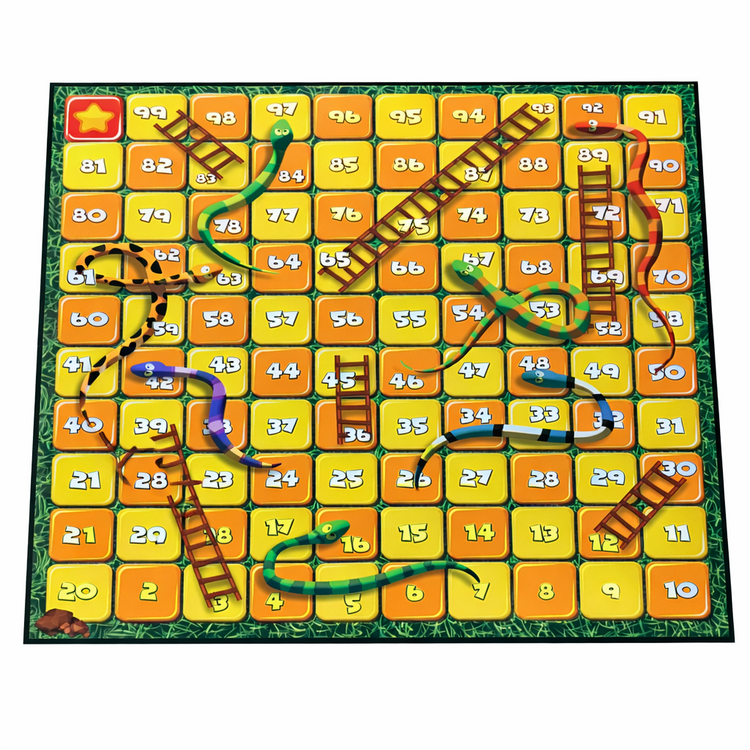 Snakes and Ladders Family Board Game Classic Kids Fun Party Game 2-6 Players