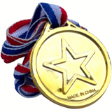 Kids Winner Medals 48x Plastic Gold Sports Day Prize Party Bag Filler Award Toys