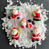 5pc Christmas Cake Topper Decoration Set Holly Tree Robin Santa Snowman Yule Log
