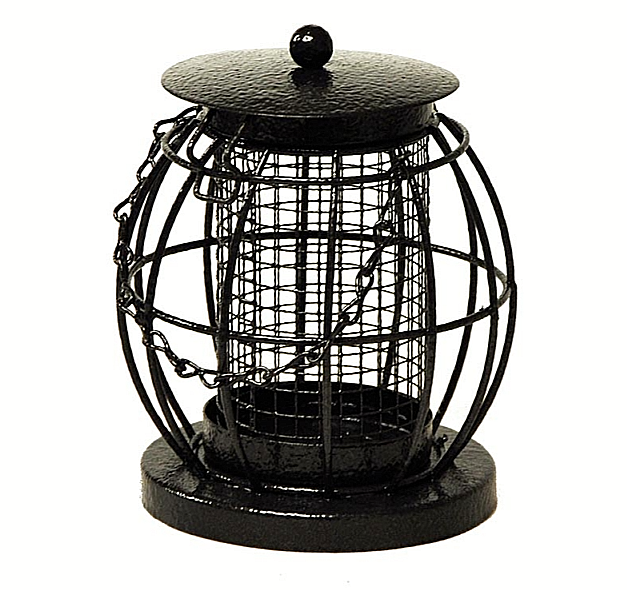 Metal Bird Nut Feeder with Squirrel Guard Cage Hanging Peanut Food Feed Station