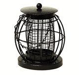 Metal Bird Nut Feeder with Squirrel Guard Cage Hanging Peanut Food Feed Station