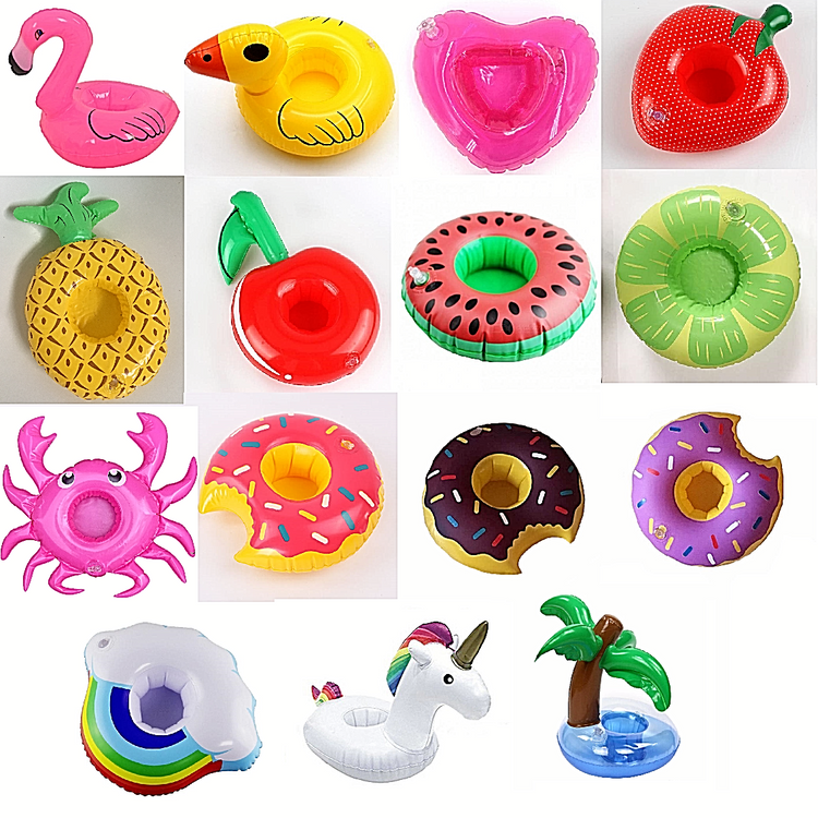 4x Inflatable Drink Holders Float Cup Hot Tub Swimming Pool Bath Toy Beach Party