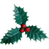Holly Christmas Cake Topper Set Pack of 12 Yule Log Cupcake Fun Berry Decoration