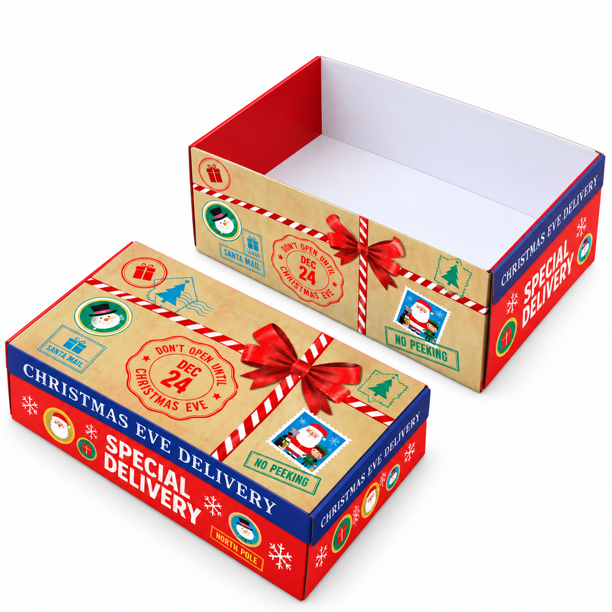 Christmas Eve Boxes Pack of 6 Kids Xmas Gift Box Special Delivery Festive Hamper