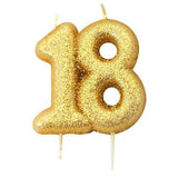 18th Birthday Cake Candle Topper Gold Anniversary Glitter Age Number Party Gift
