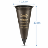 Dads Grave Memorial Flower Vase Spike Holder Memory Pot - Forever In Our Hearts