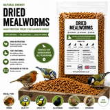Dried Mealworms Premium Wild Bird Food High Protein Garden Bird Treat Natural