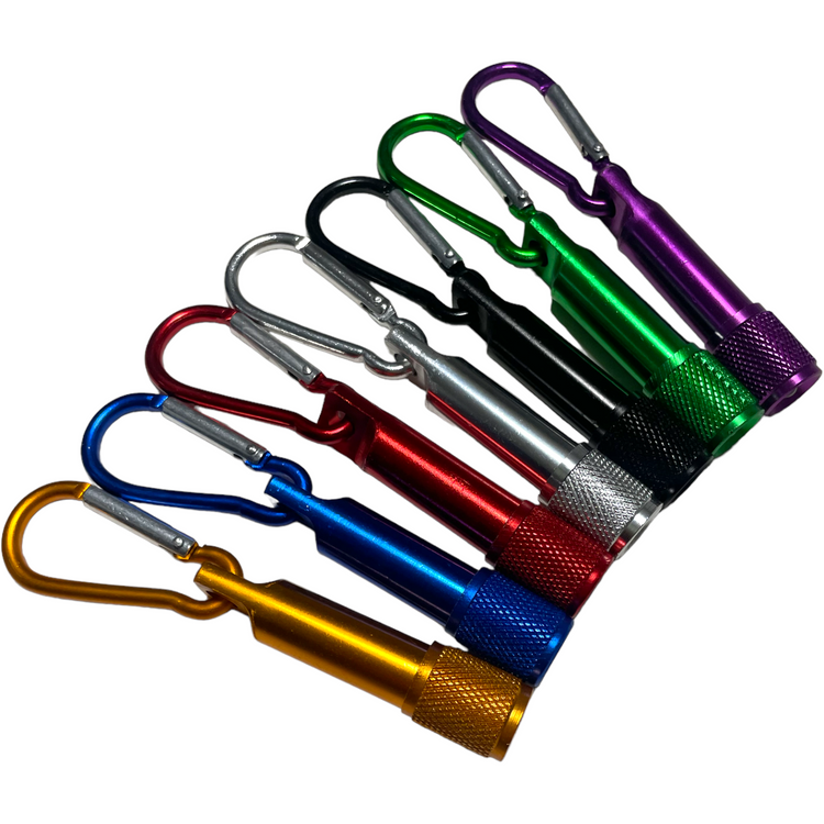 7x Mini Torch Carabiner Clip Keyring Bright LED Emergency Camping Night Light