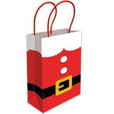 Christmas Gift Bags 12 x Santa Red Paper Party Loot Bag With Handles Recyclable