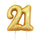 21st Birthday Cake Candle Topper Gold Anniversary Glitter Age Number Party Gift