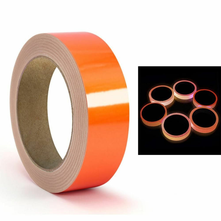 Orange Glow In The Dark Sticky Tape 12mm x 10 metre Roll Self Adhesive Luminous