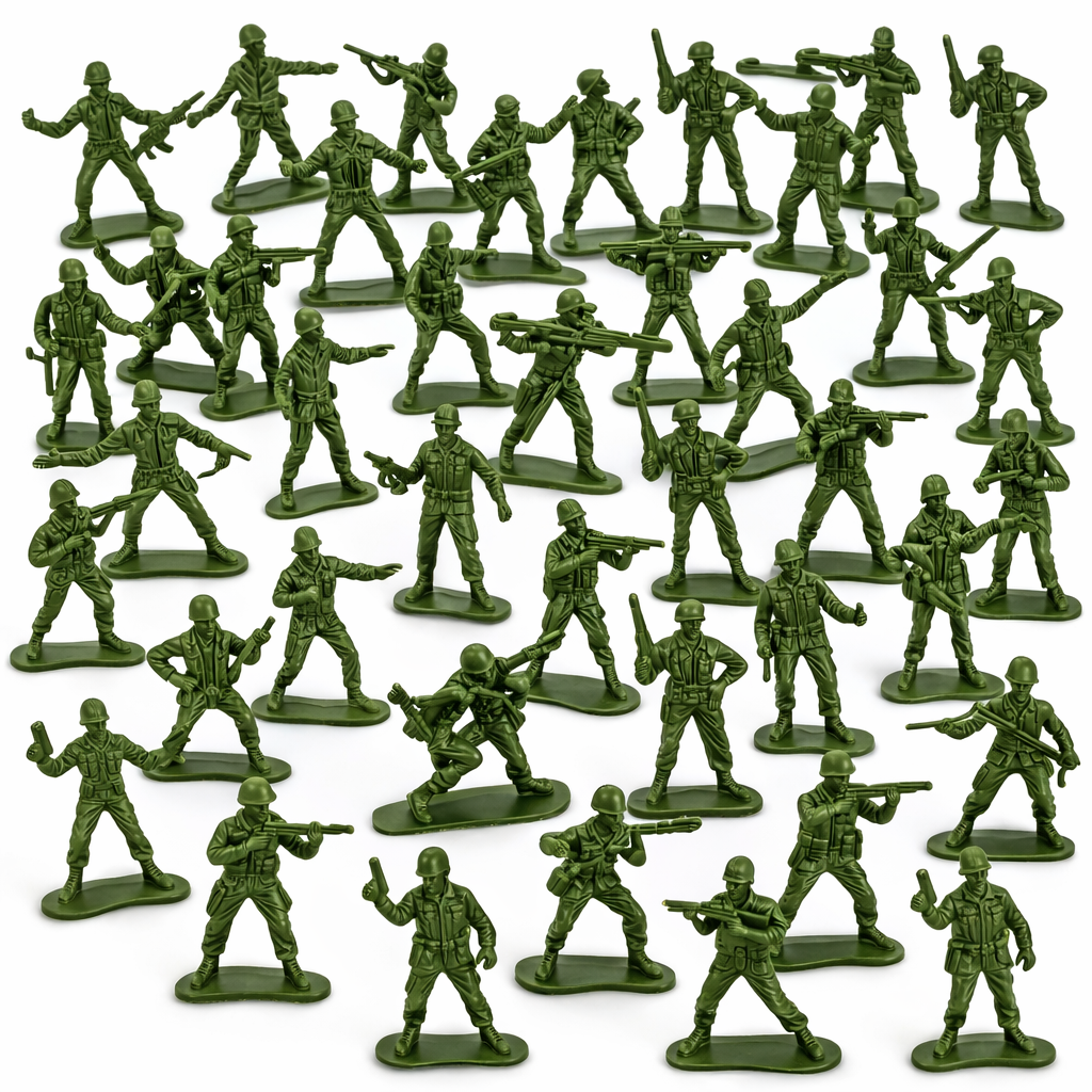 50x Toy Soldiers Green Plastic Soldier Figures Army Men for Boys Birthday Gift
