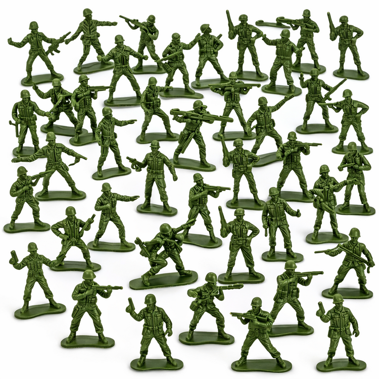 50x Toy Soldiers Green Plastic Soldier Figures Army Men for Boys Birthday Gift
