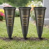 Dads Grave Memorial Flower Vase Spike Holder Memory Pot - Forever In Our Hearts