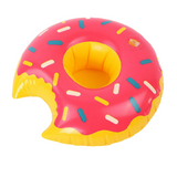 4x Inflatable Doughnut Drink Holders Pink Float Hot Tub Swimming Pool Party Bath