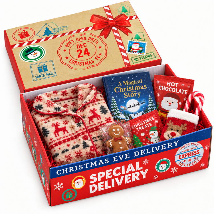 Christmas Eve Boxes Pack of 2 Kids Xmas Gift Box Special Delivery Festive Hamper