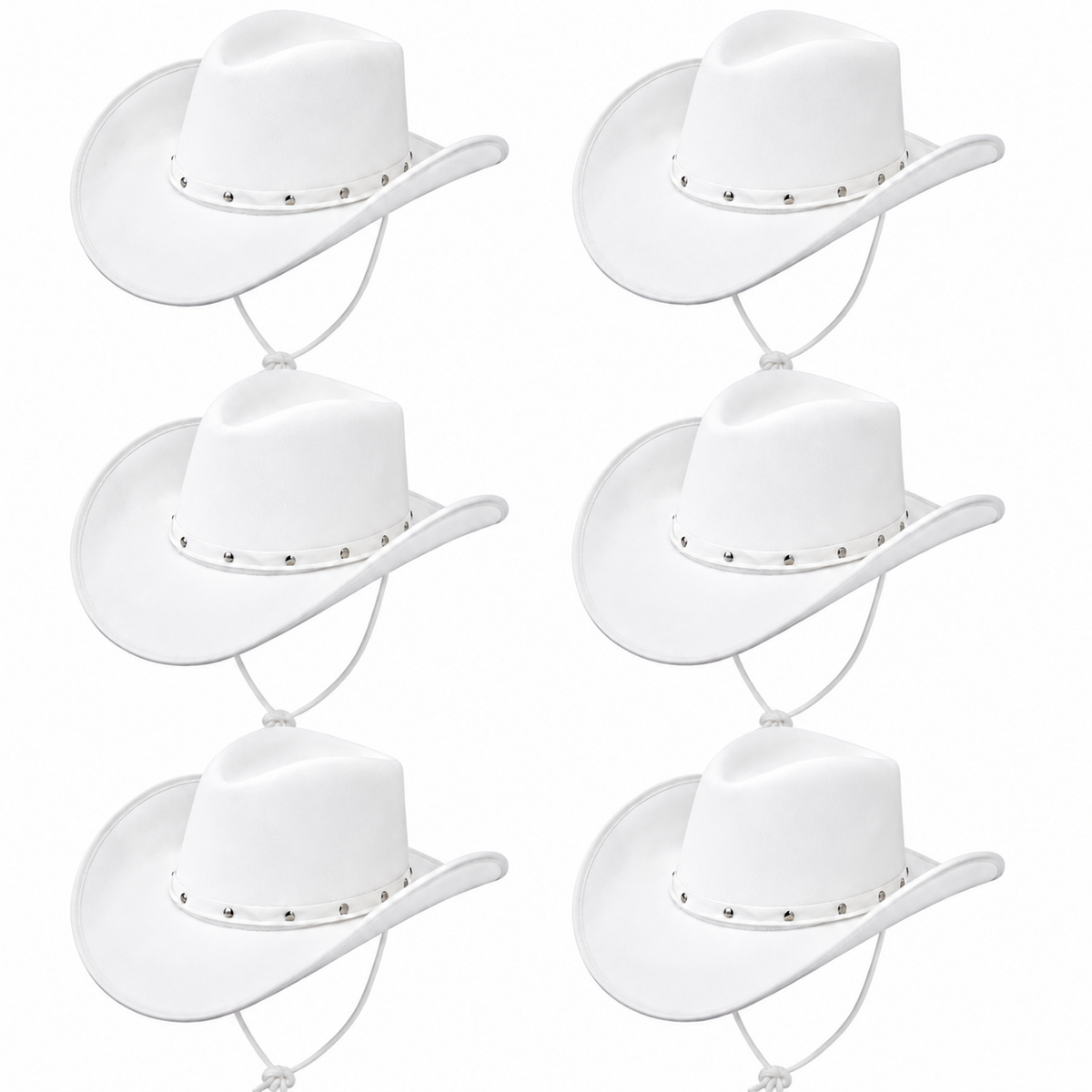 White Cowboy Hat - Western Fancy Dress Party Festival Cowgirl Hen Do Accessory