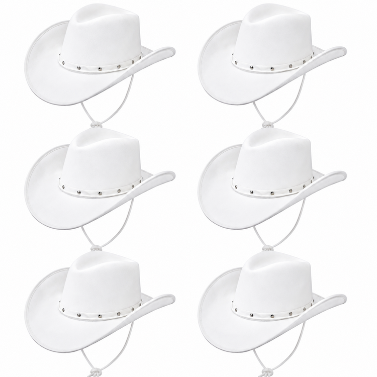 White Cowboy Hat - Western Fancy Dress Party Festival Cowgirl Hen Do Accessory