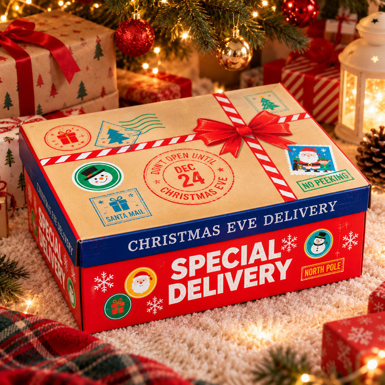 Christmas Eve Boxes Pack of 2 Kids Xmas Gift Box Special Delivery Festive Hamper