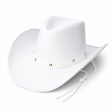 White Cowboy Hat - Western Fancy Dress Party Festival Cowgirl Hen Do Accessory
