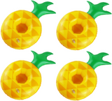 4x Inflatable Drink Holder Pineapple Floating Can Cup Hot Tub Swimming Pool Bath