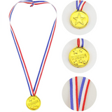 Kids Winner Medals 48x Plastic Gold Sports Day Prize Party Bag Filler Award Toys