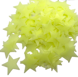 Glow In The Dark Plastic Stars Fun Ceiling Wall Art Luminous Space Stickers 3cm