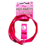 Pink Hen Party Whistles Pack of 15 Fun Hen Night Fancy Dress Prop Girl Lanyard