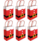 Christmas Gift Bags 12 x Santa Red Paper Party Loot Bag With Handles Recyclable