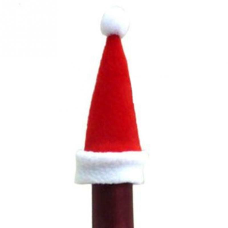 Christmas Table Decoration Bottle Topper Xmas Hat Mini Red Santa Wine Gift Idea