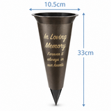 Grave Memorial Flower Vase Spike Memory Pot, Loving Memory Forever In Our Hearts