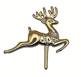 Christmas Cake Topper Reindeer pack of 6 Metallic Yule Log Cupcake Decoration