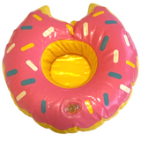 4x Inflatable Doughnut Drink Holders Pink Float Hot Tub Swimming Pool Party Bath