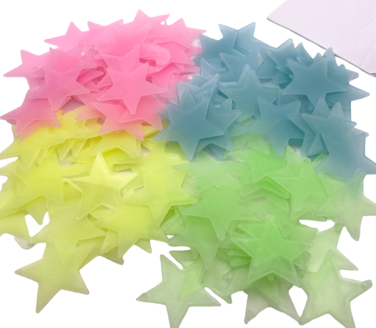 Glow In The Dark Stars 200x Multicolour Luminous Stick On Ceiling Wall Sticker