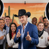 Black Cowboy Hats - Pack of 6 - Western Fancy Dress Party Festival Stag Cowgirl