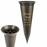Mum's Grave Memorial Flower Vase Spike Holder Memory Pot - Forever In Our Hearts
